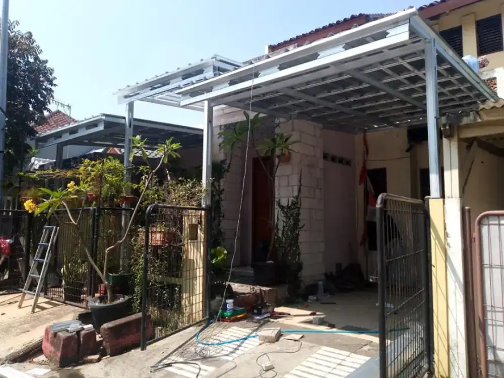 Kanopi baja ringan atap alderon, spandek pasir dan polos