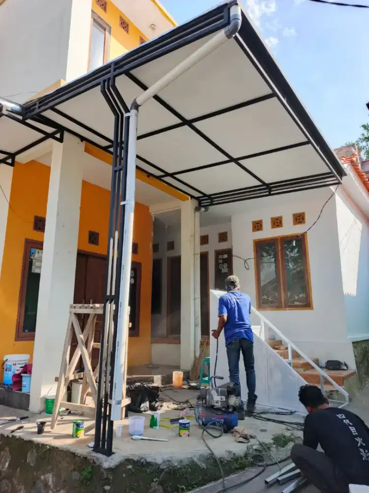 Kanopi baja ringan atap alderon, spandek pasir dan polos