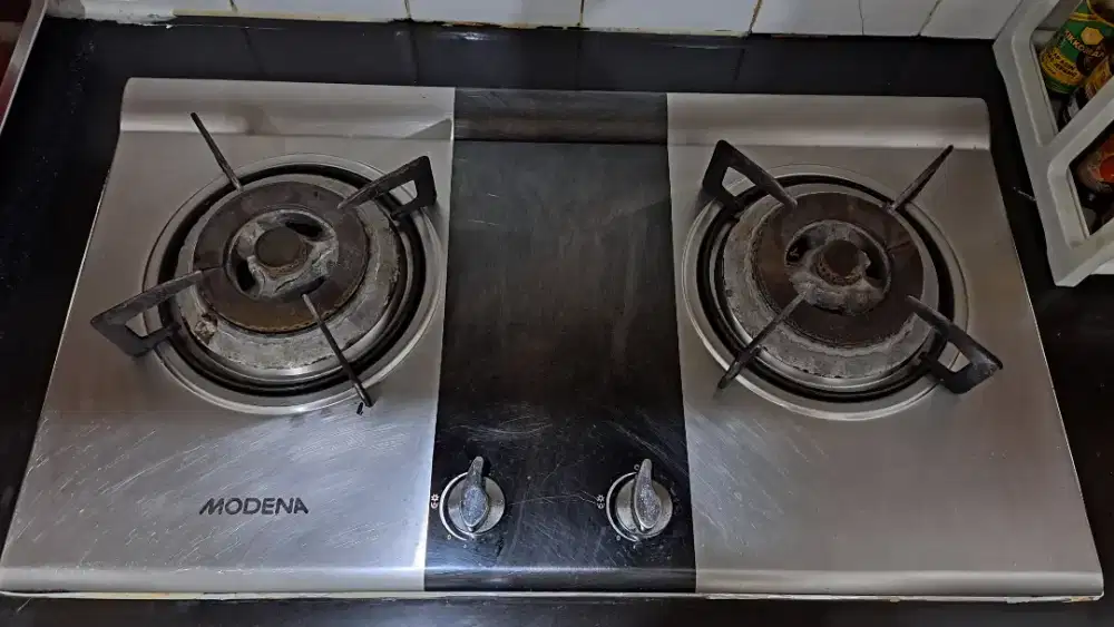 Dijual kompor tanam Modena + Hood (penyedot) murah