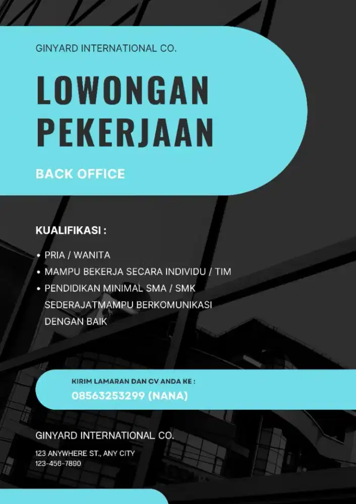 Lowongan back office