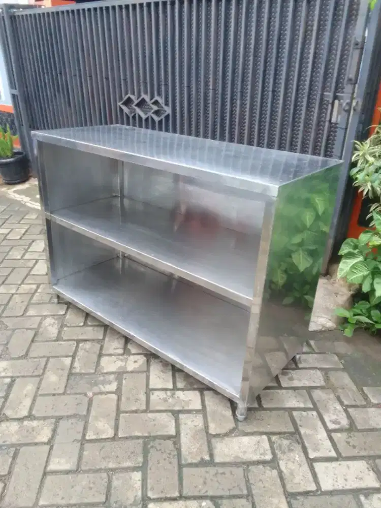 Meja kabinet open stainless steel
