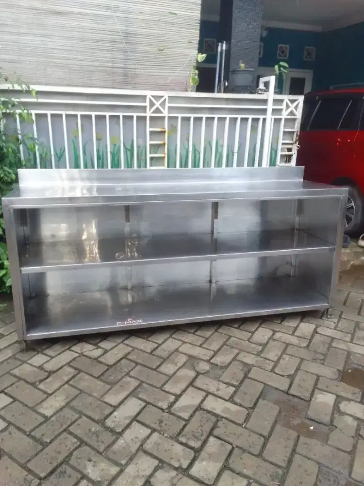 Meja kabinet open stainless steel