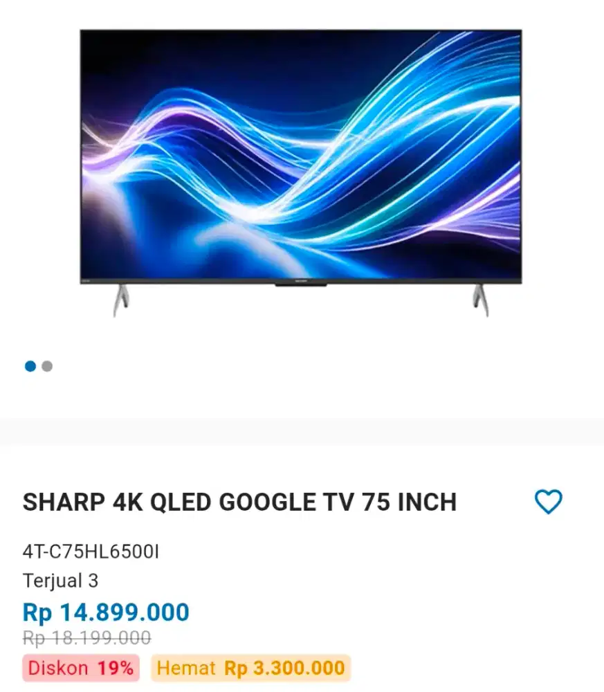 (NEW) SHARP 4K QLED GOOGLE TV 75 INCH (KREDIT BUNGA 0%)