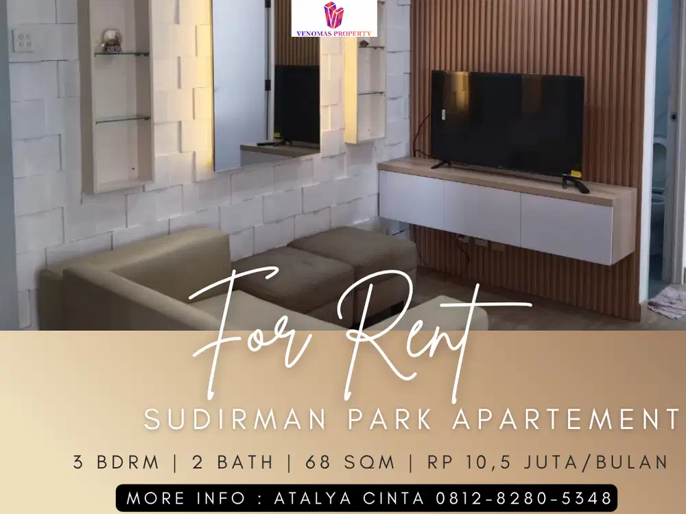Disewakan Apartement Sudirman Park High Floor 3BR Furnished South View