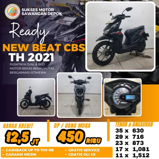 CASH KREDIT DP 450 HONDA BEAT NEW LED TH 2021 MULUS BERGARANSI
