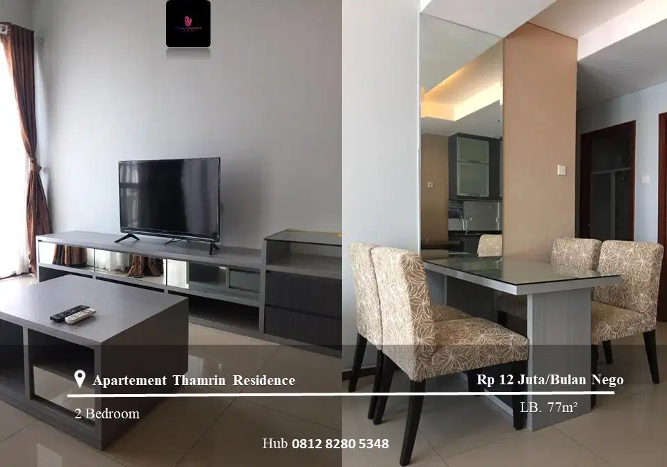 Sewa Thamrin Residence Apartement Middle Floor 2BR Furnished East View