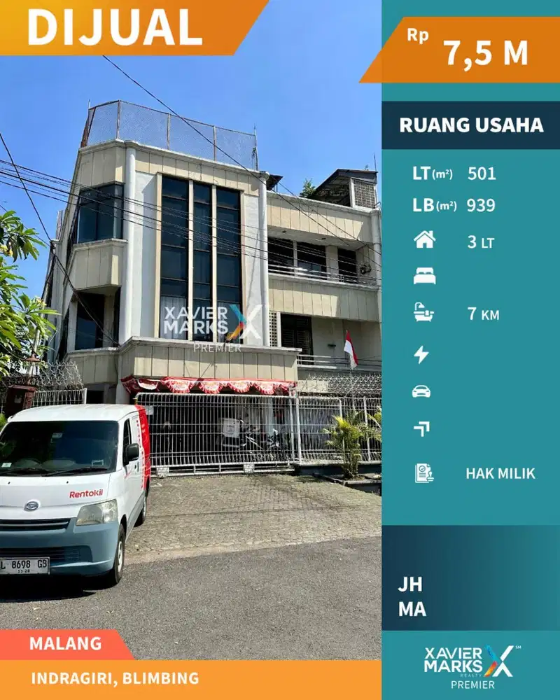 Ruang Usaha Tengah Kota Bangunan Bagus di Indragiri Blimbing Malang