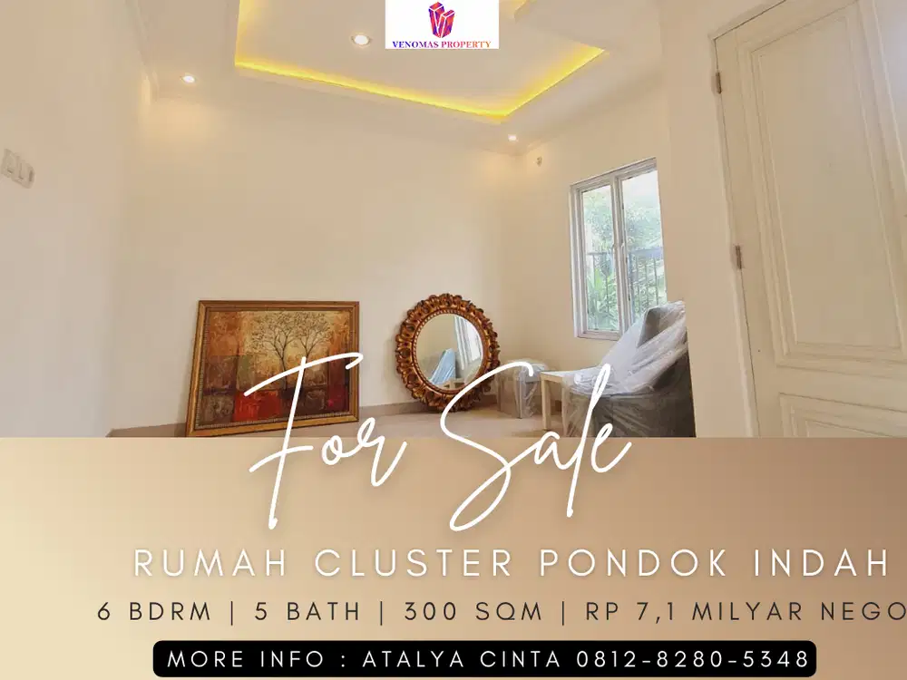 Dijual Cepat Rumah Cluster Daerah Pondok Indah 2 Lantai