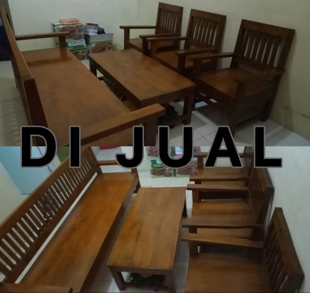 JUAL SET KURSI KAYU JATI SOLID