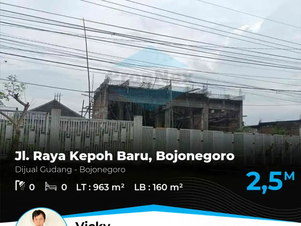 Dijual Gudang Jl. Kepoh Baru Bojonegoro
