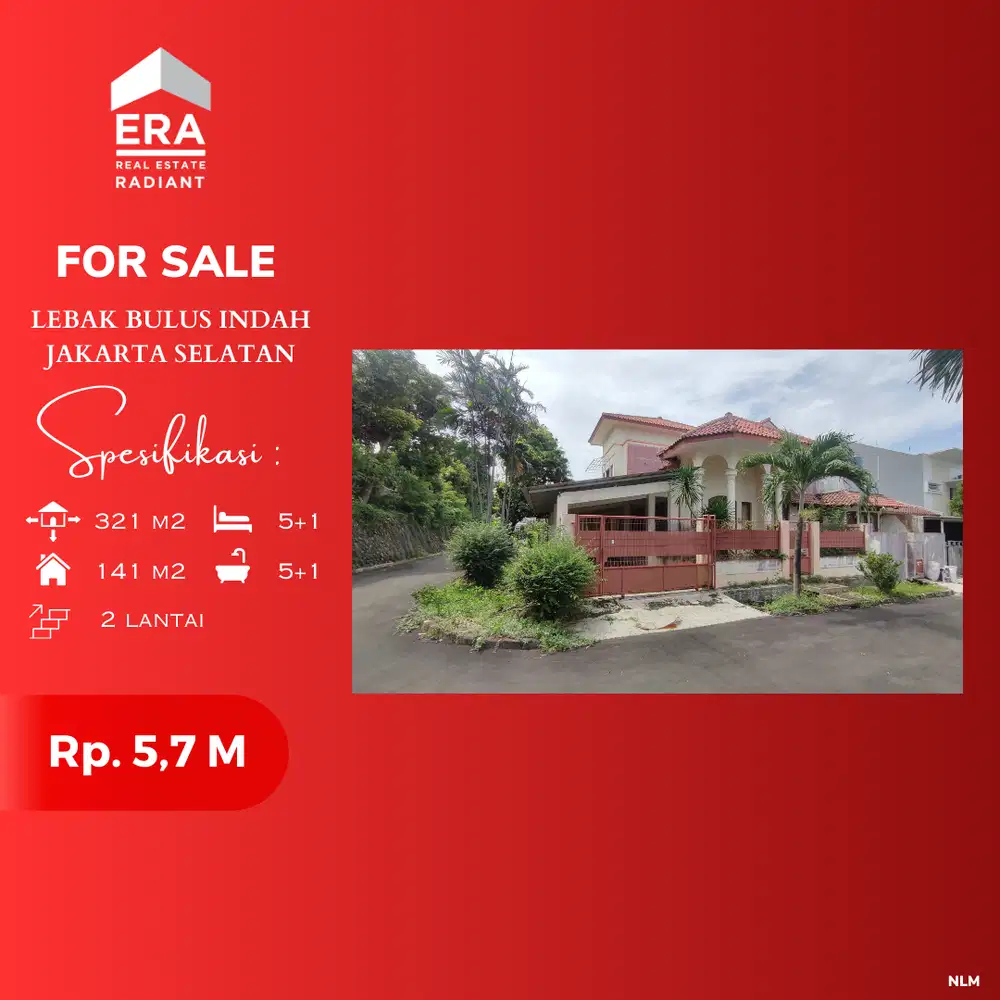 DIJUAL CEPAT! Rumah Hook di Lebak Bulus Indah - Harga Menarik