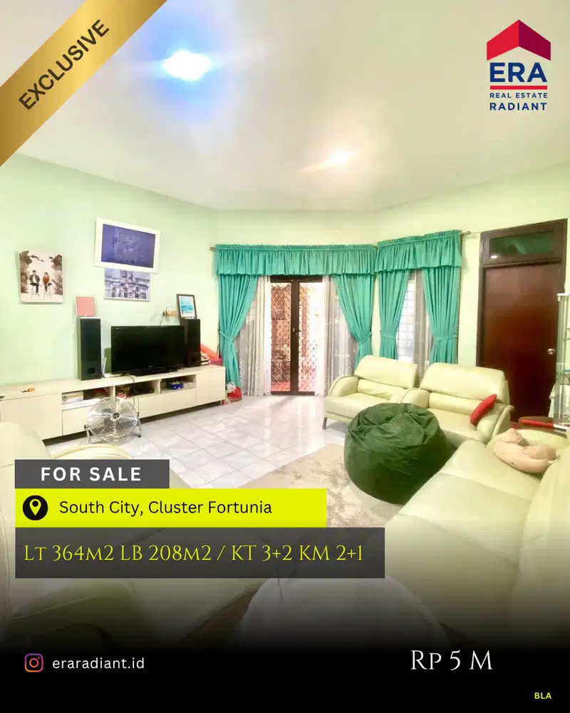 Turun Harga! Dijual Rumah di South City Cluster Fortunia