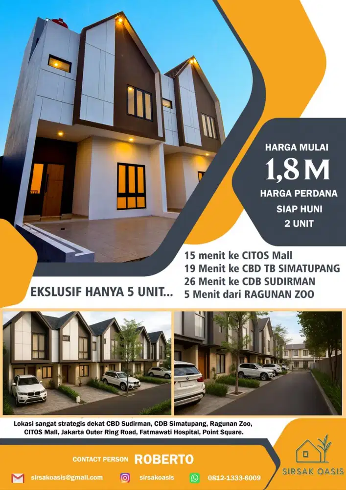 Rumah strategis 3 Lantai di Jakarta Selatan Harga terjangkau
