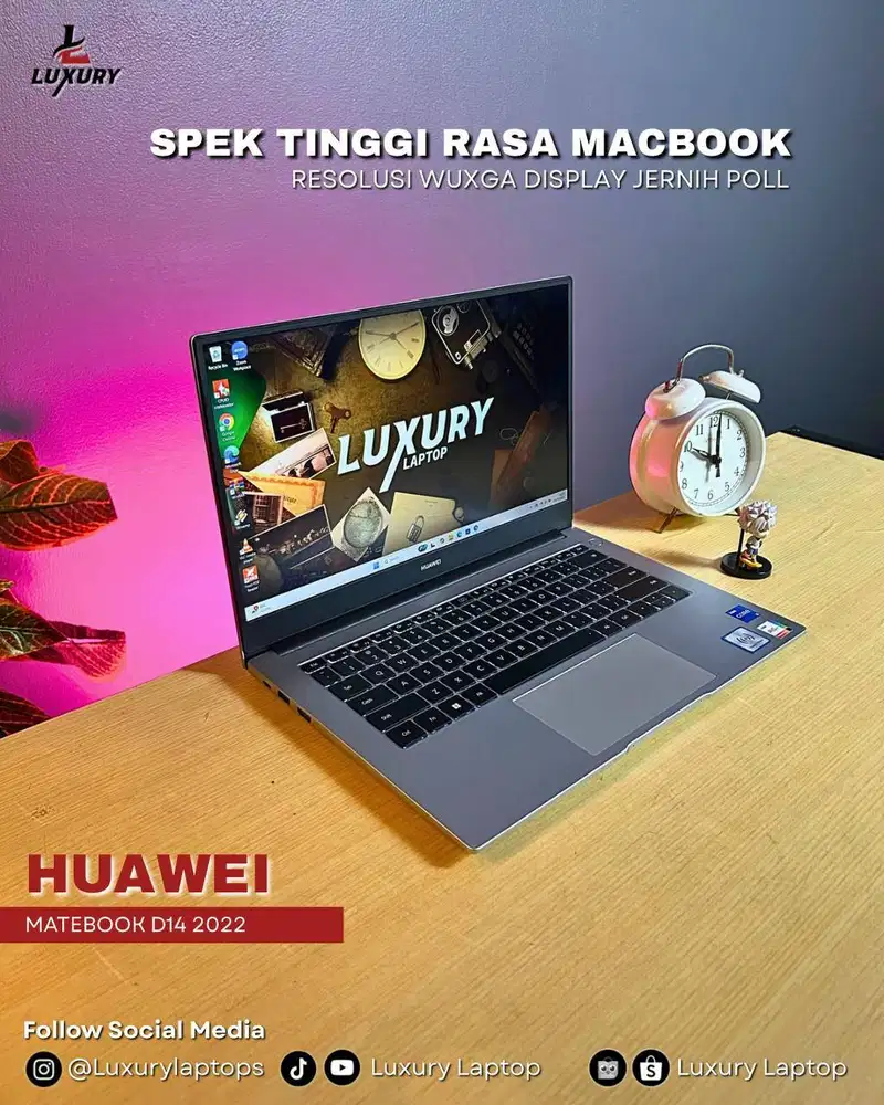 LAPTOP HUAWEI MATEBOOK D14 2022 CORE I5 SSD RAM JUAL MURAH CEPAT BU TT