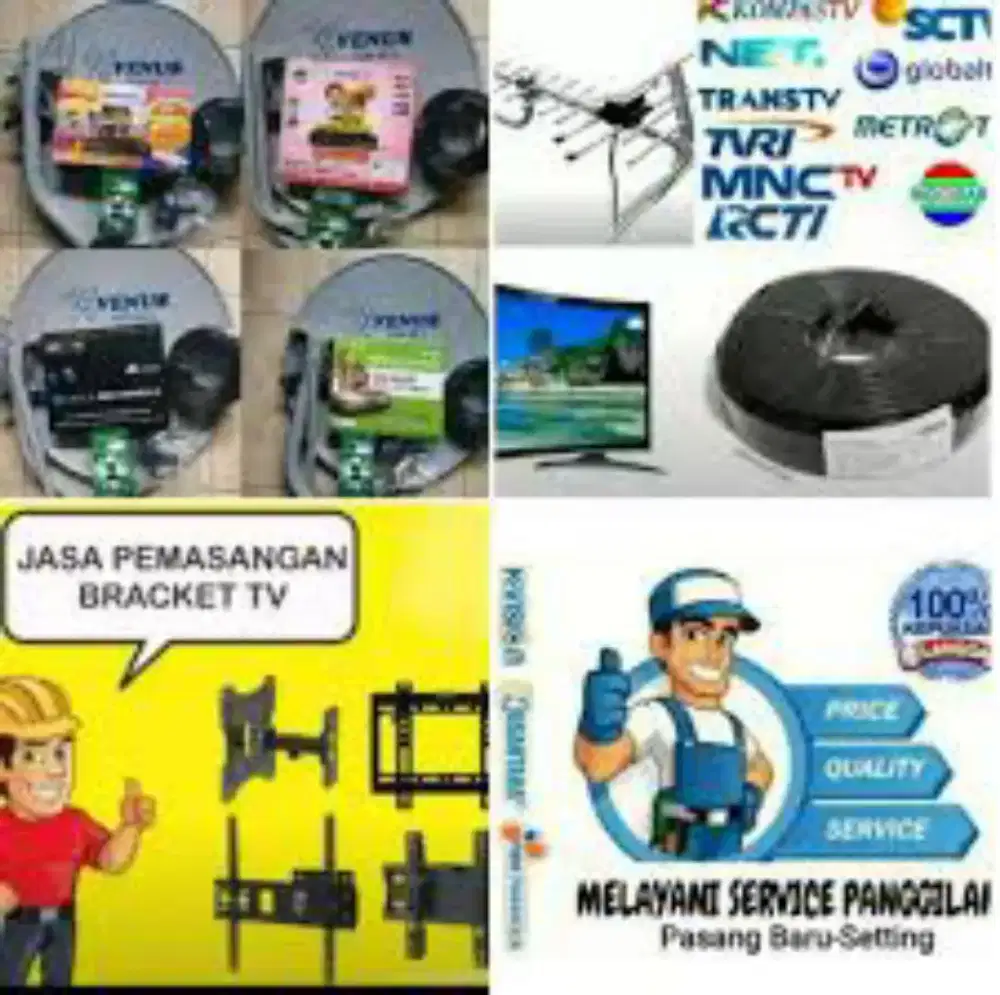 Pasang servis Nexparabola, Kvision, Nusantara, Bracket TV