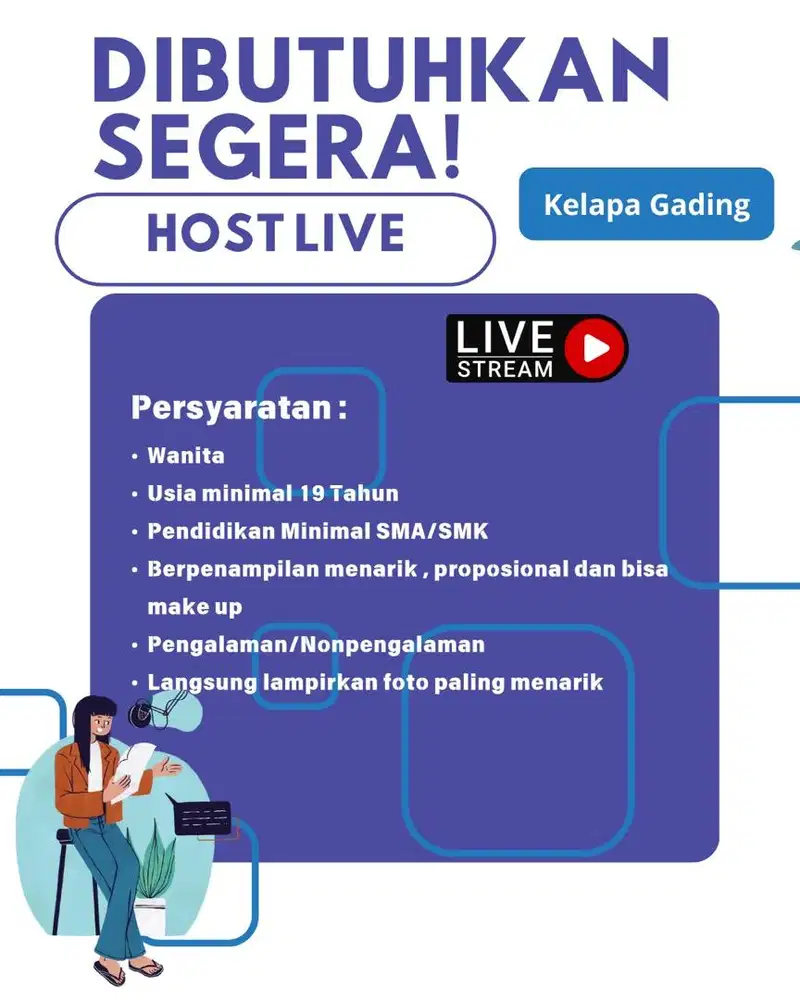 Host live good looking kelapa gading
