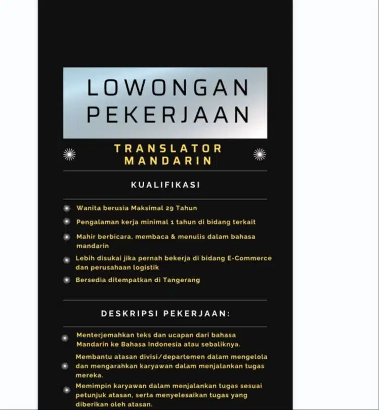 Translator Mandarin Wanita