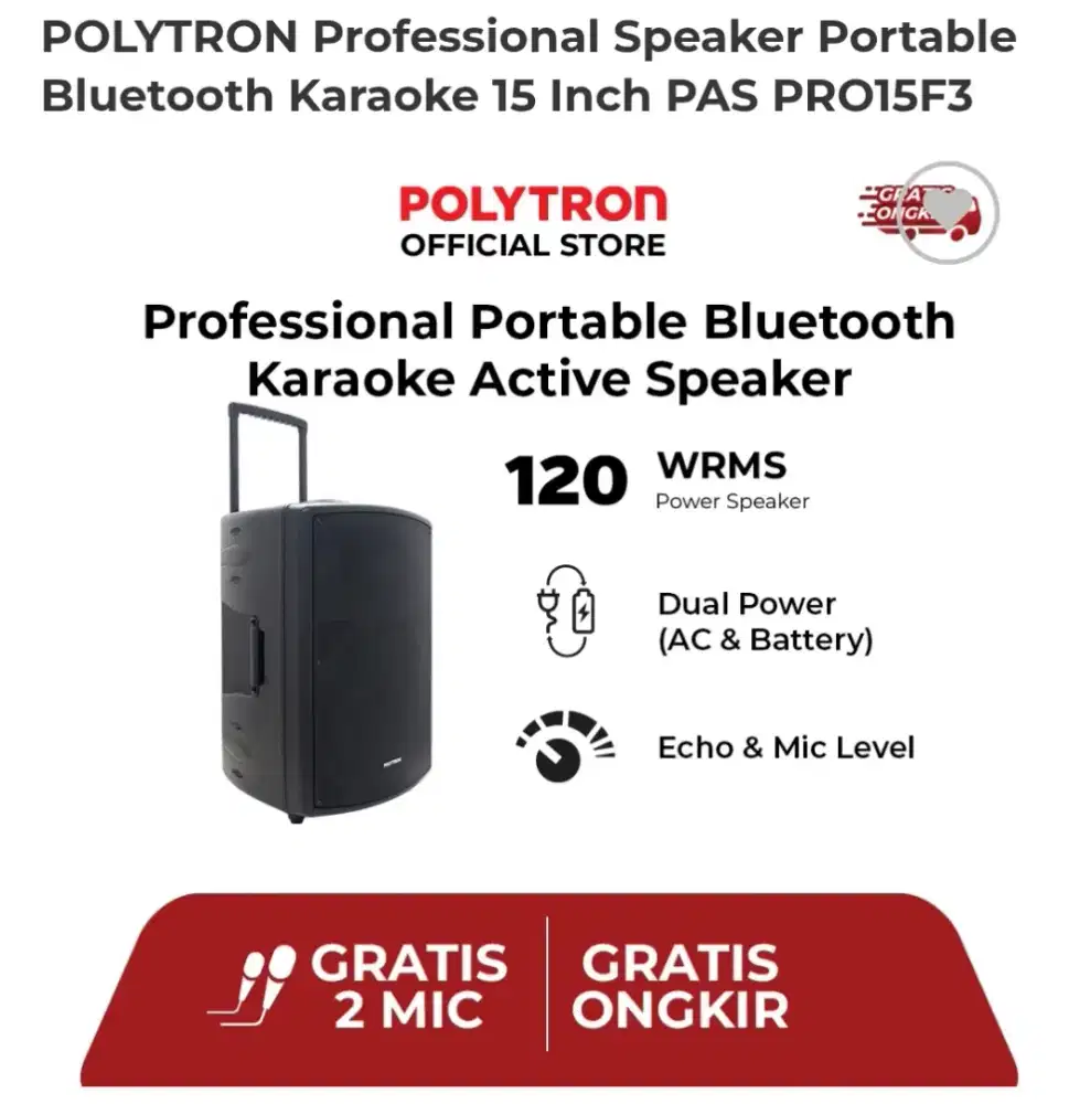 Sepaker Polytron 15 inci