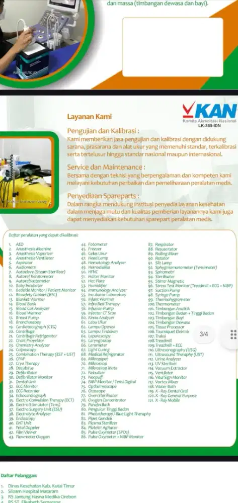 Jasa kalibrasi alat kesehatan