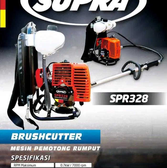 Mesin Potong Rumput Gendong 2 Tak Supra Spr 328 Portable Brush Cutter
