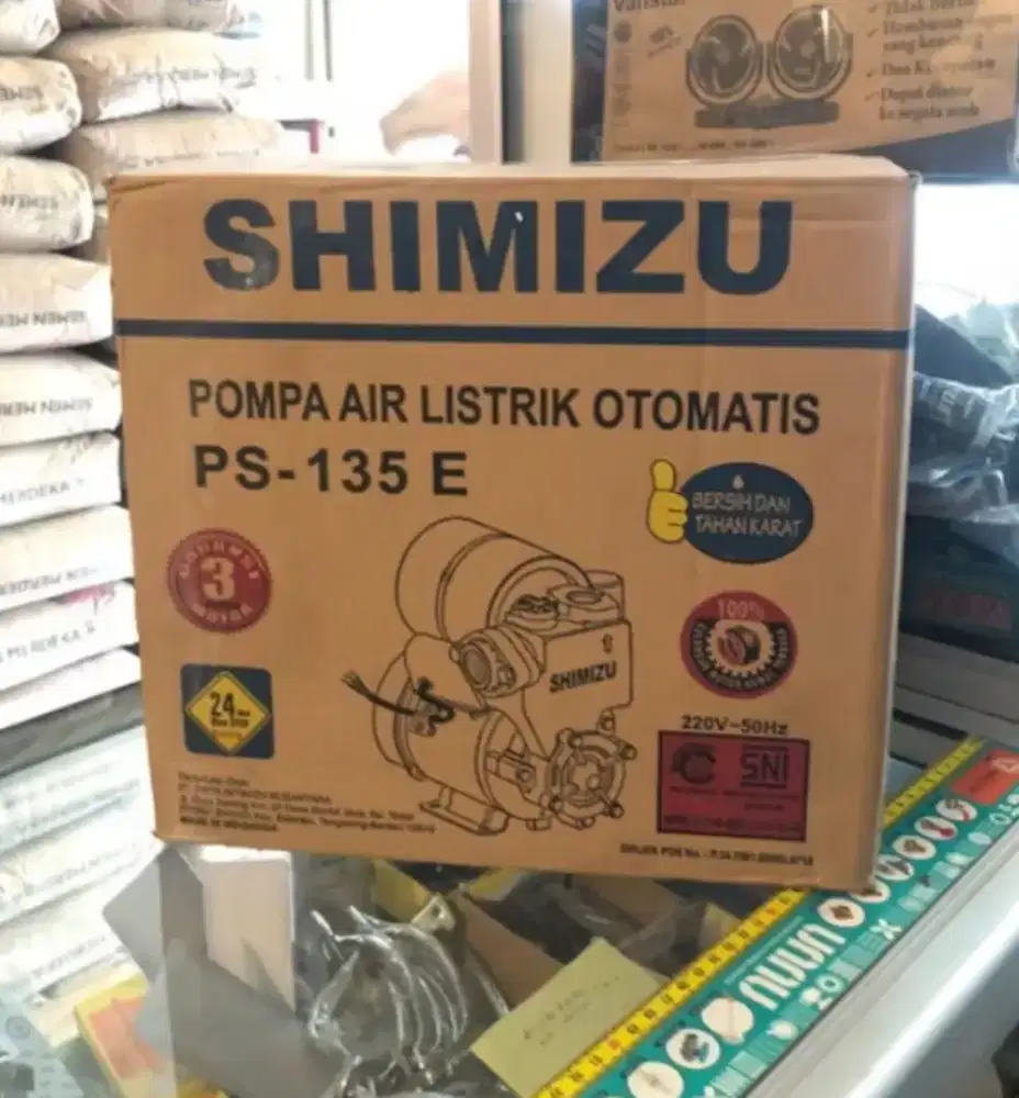 SHIMIZU PS 135 E, POMPA AIR OTOMATIS,BARU GRESS