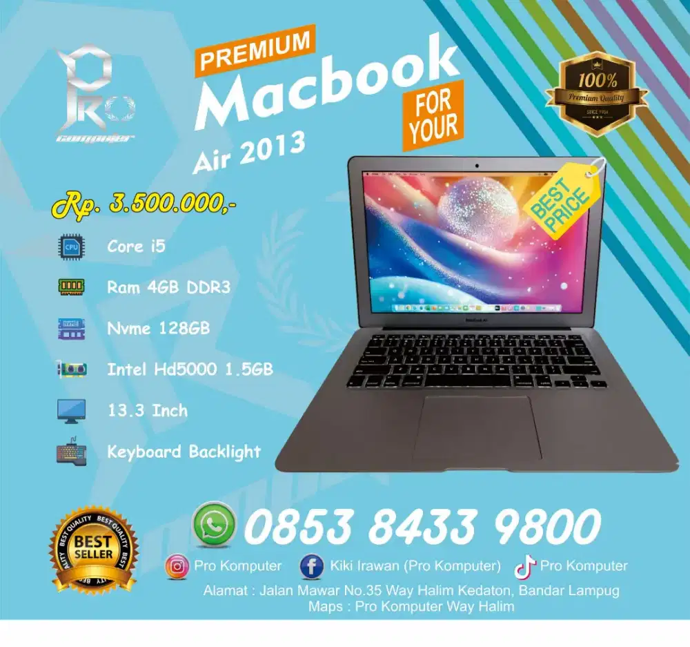 Macbook Air 2013 13Inch Prokomputer