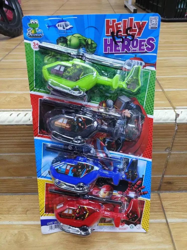 mainan anak helikopter heroes isi 4