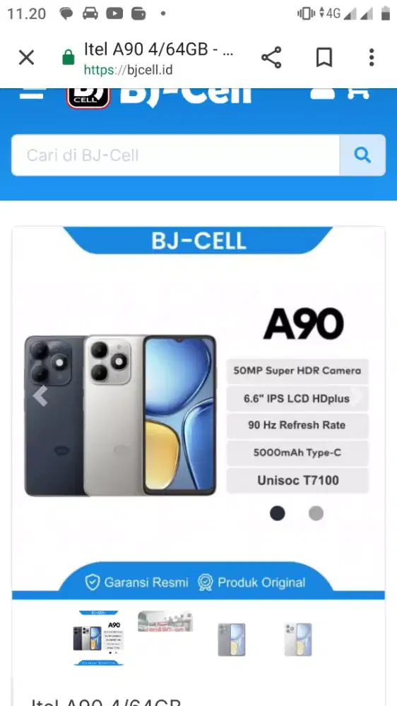 Itel A90 ram 4+8/64