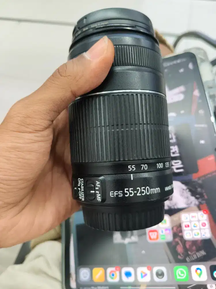 Begoin smpe deal Lensa tele canon EFS 55mm-250mm IS II bekas baik