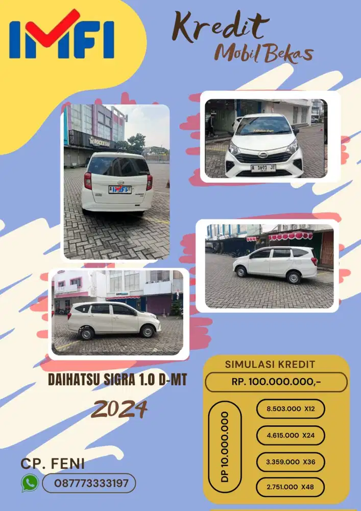 Dijual kredit mobil Sigra D MT tahun 2024