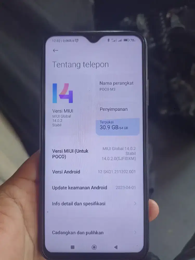 POCO M3 ram 4+1/64 GB