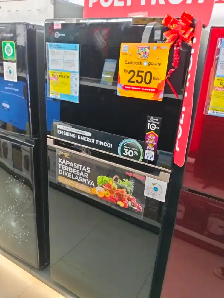 KULKAS POLYTRON INVERTER FREE GOPAY 250K