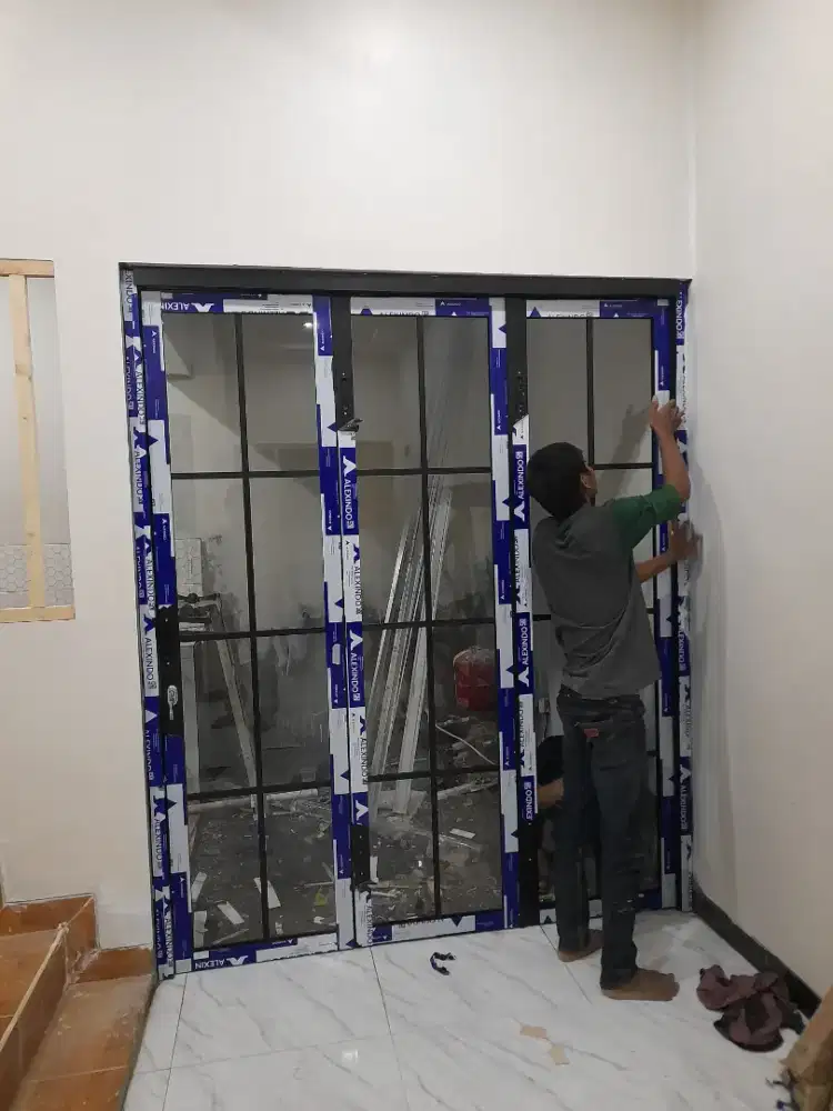 Jual kusen aluminium jendela ,pintu dll bisa custom lokasi jatikramat