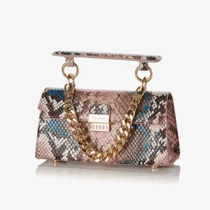 Preloved Tas PLAYNOMORE Micro Baguette Pink Python