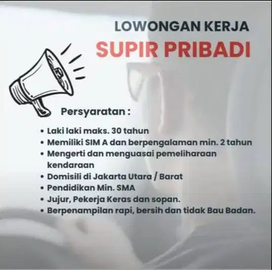 LOWONGAN KERJA SUPIR