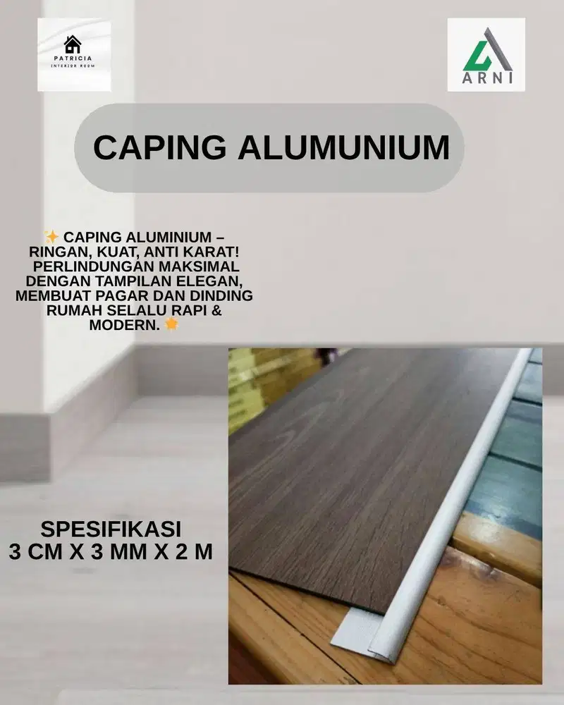 List Capping Alumunium | List Jwpit Untuk Lantai Vinyl