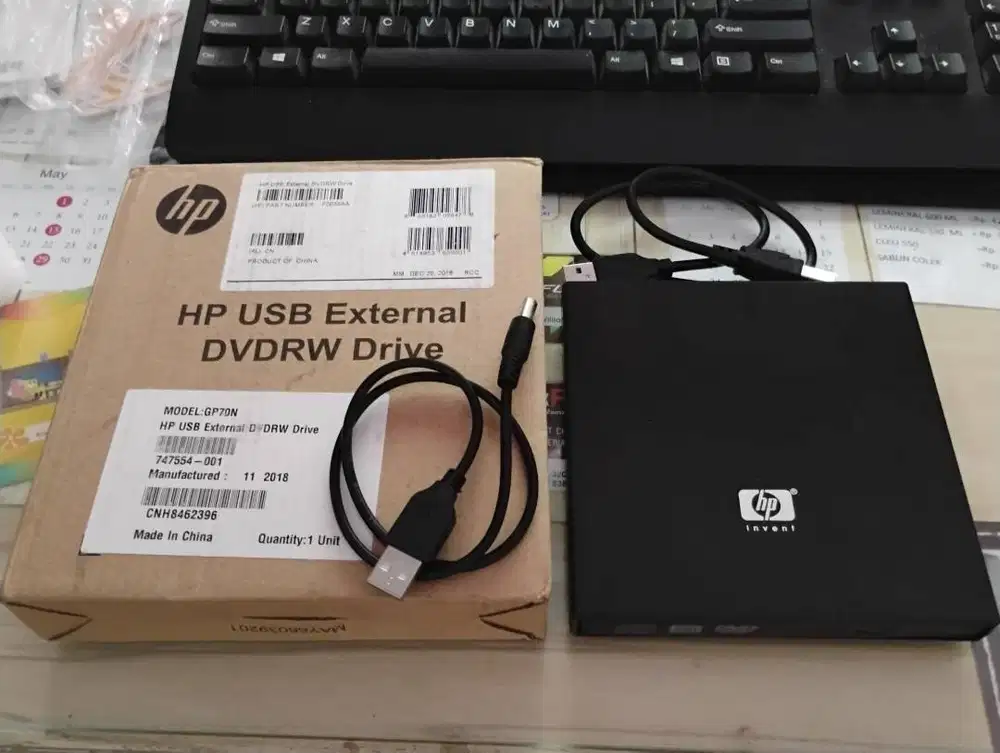 HP Invent DVD-RW External USB Slim Portable Optical Drive Second Gan