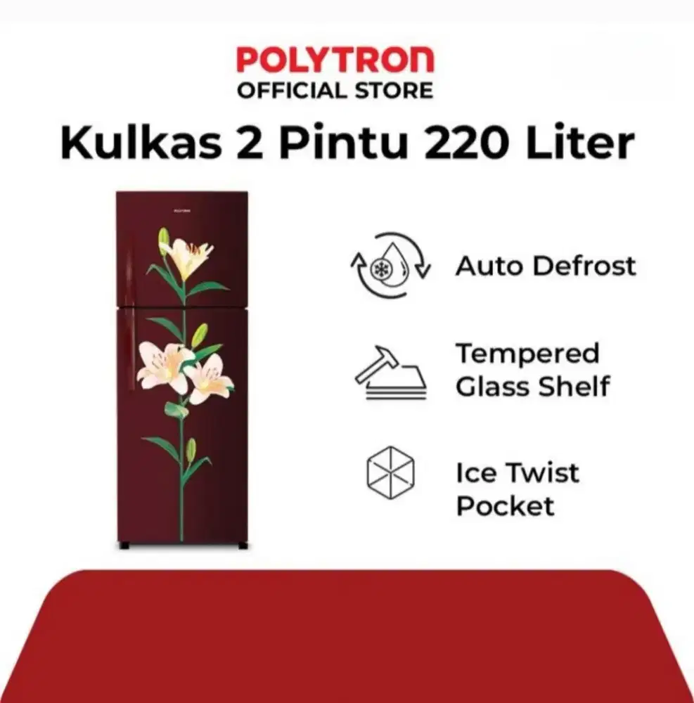 KULKAS 2 PINTU POLYTRON METALLIC SERIES PRB 237