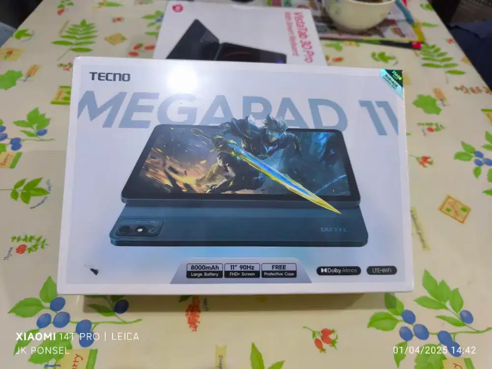 Tecno Megapad 11 4G 8/256 garansi resmi BARU : segel dus