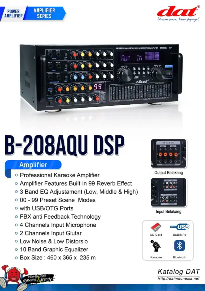 Ampli DAT B208 DSP effect revebs