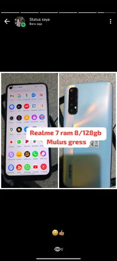 REALME 7 ram 8/128gb mulus Gress terawat normal no kendala