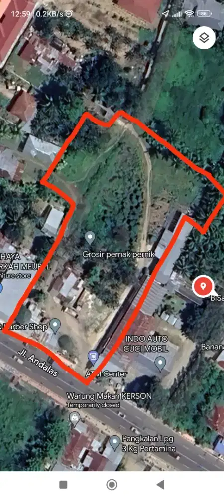 Dijual tanah kosong 6.000m2, depan jalan raya, kota gorontalo