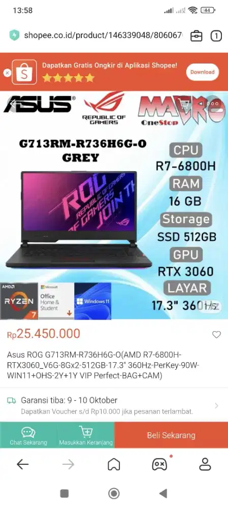 ASUS ROG GL552VX-203 [RAM 16Gb + SSD 512Gb]