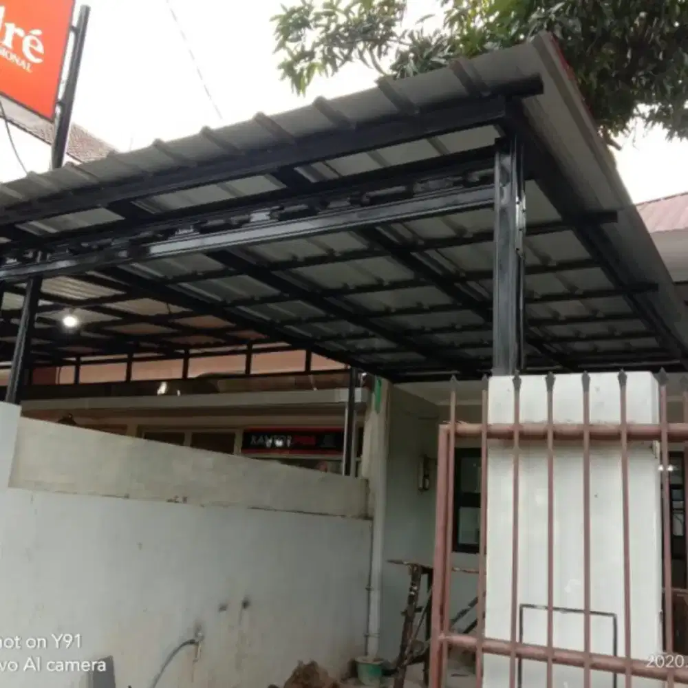 Kanopi baja ringan atap alderon, spandek pasir dan polos
