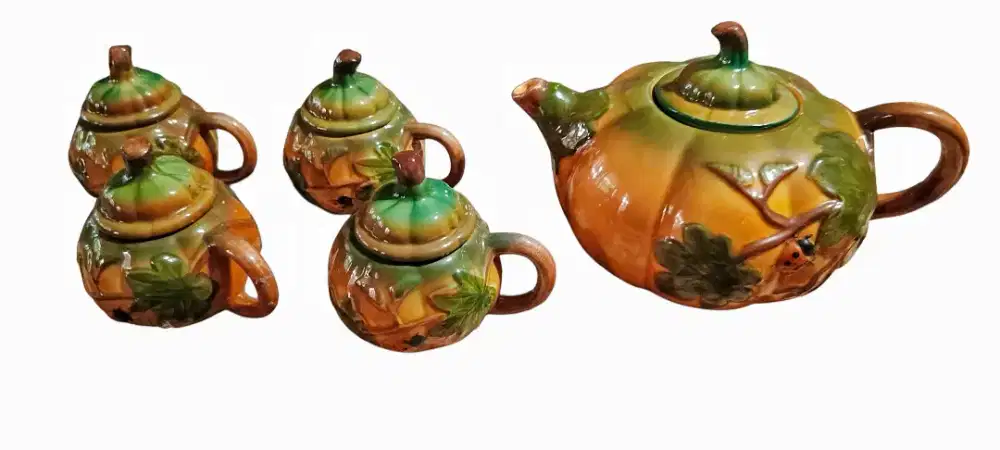 Vintage Japan Pumpkin Tea set Porcelain