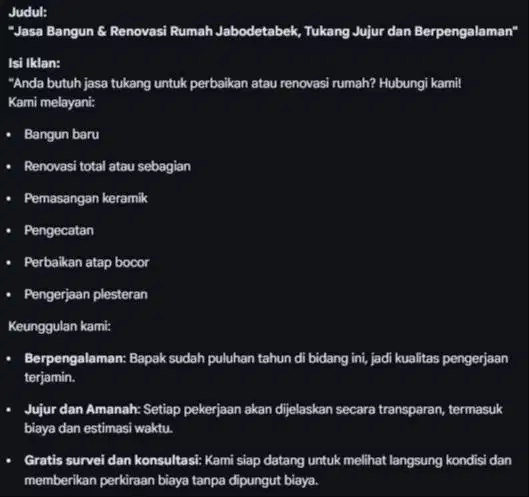 Jasa Bangun & Renovasi Rumah Jabodetabek, khususnya Pamulang Reni Cptt