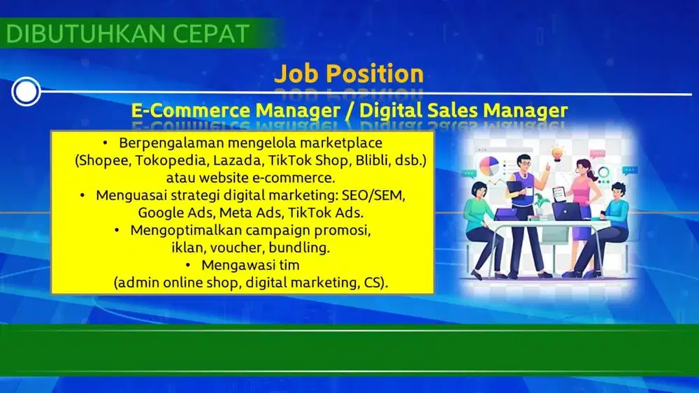 Lowongan E-Commerce Manager