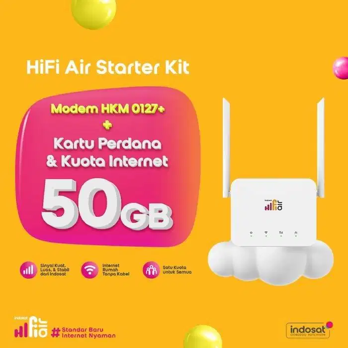 Indosat HiFi Air HKM 0127 Wifi Modem 4G LTE - HKM 0127 WHITE