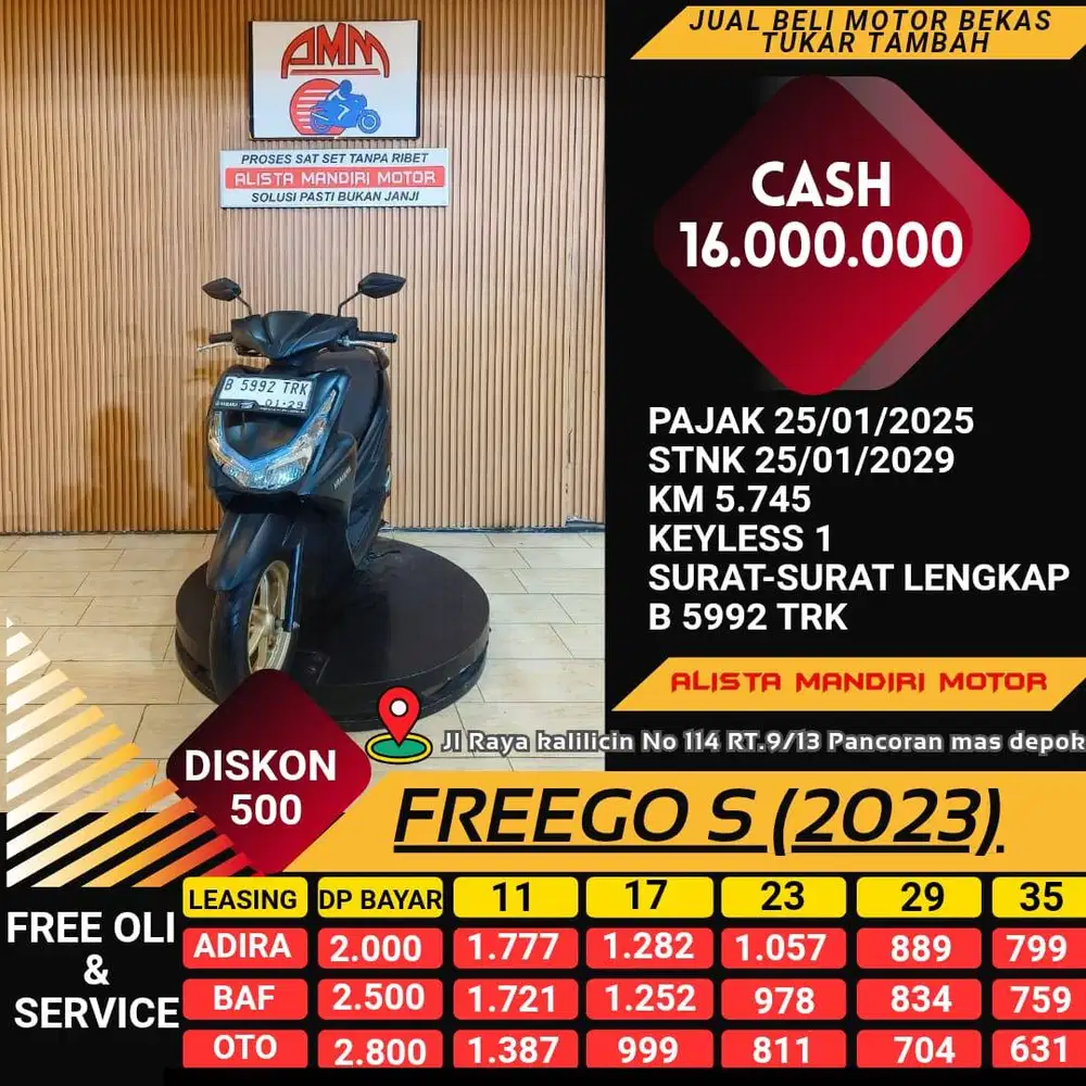 FREEGO S 2023 MOTOR MATIC KEYLESS BISA DI KREDIT HARGA TERJANGKAU