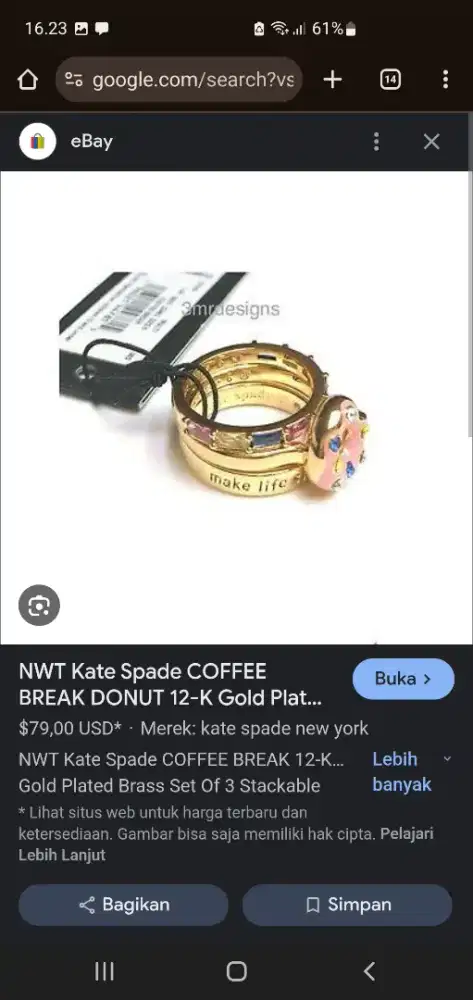 Cincin Kate Spade original
